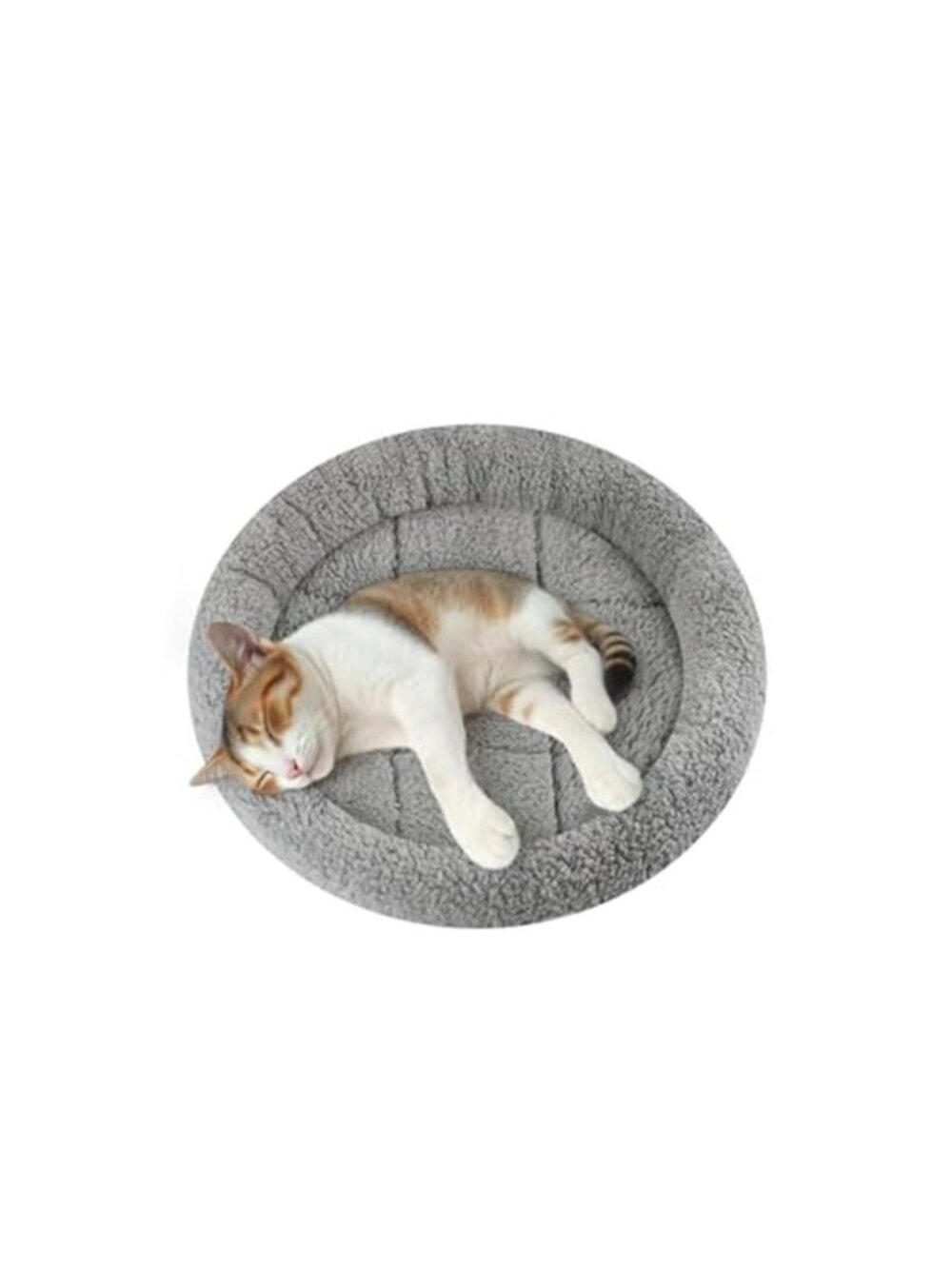 Small Cat Bed Plush Round Donut Pet Bed Soft Warm Puppy Kitten Cushion Non Slip